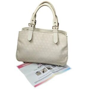 Dooney & Bourke Vintage Monogram Jacquard Canvas Leather Tan Cream Bag COA